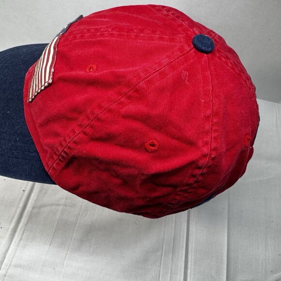 VTG Polo Ralph Lauren Hat USA Flag Cap Red Cotton Strap Back Embroidery Logo - Picture 11 of 13